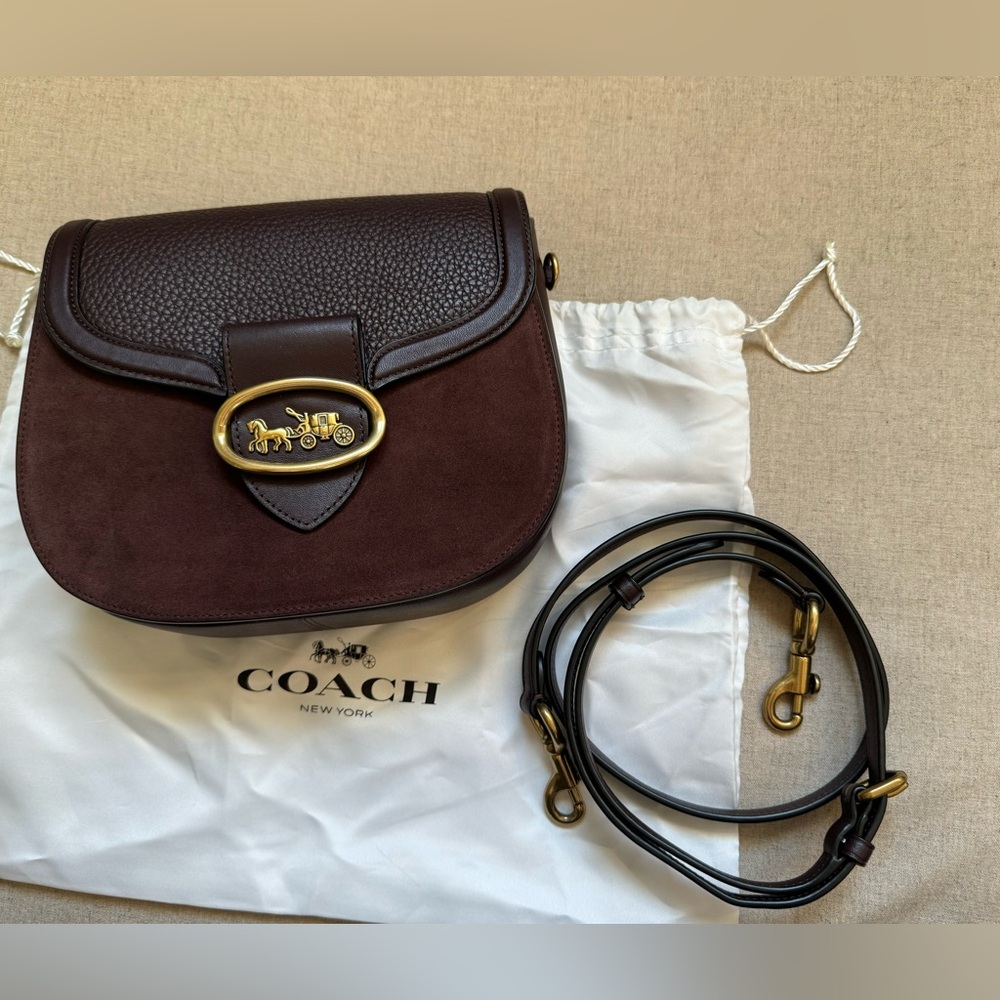 Coach Saddle Bag in Oxblood